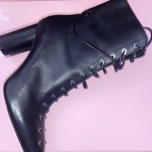 Zara black lace up boots